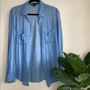 Light blue button up
